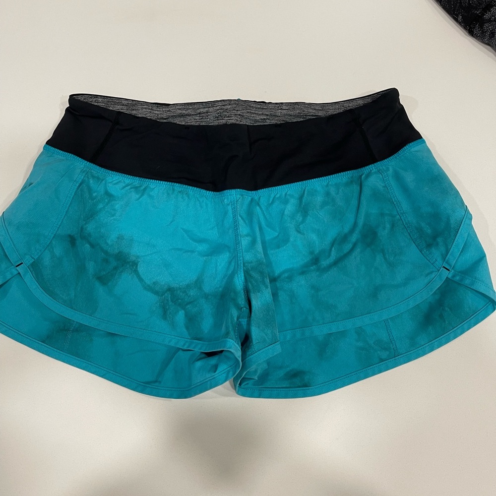 Lululemon Turquoise Surge Spray Speed Shorts